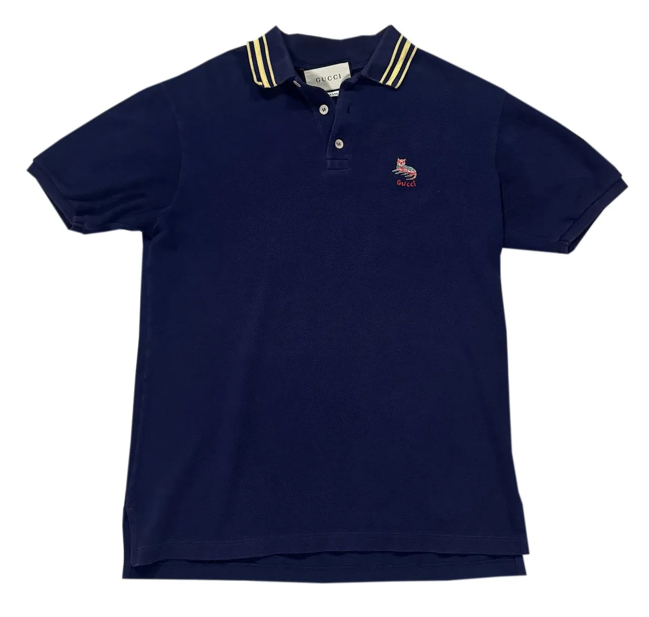 Gucci Cat Patch Piqué Polo Shirt (Size S) — RootsBK